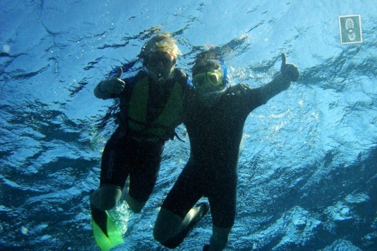 Two People Snorkeling showing it's ok