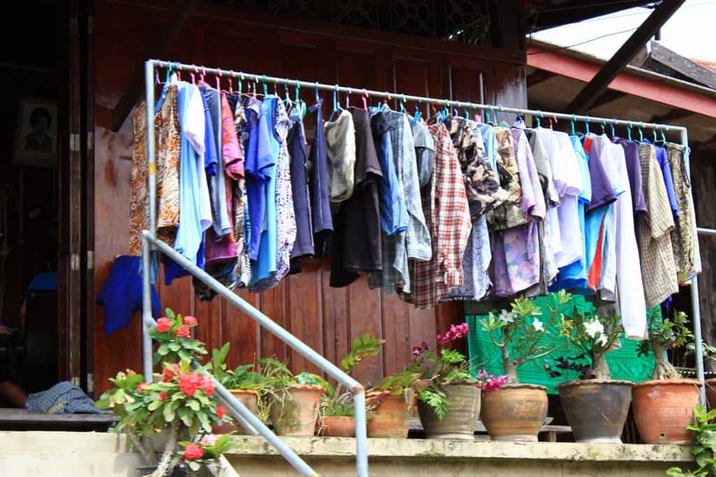 Clothes hanging outside the house