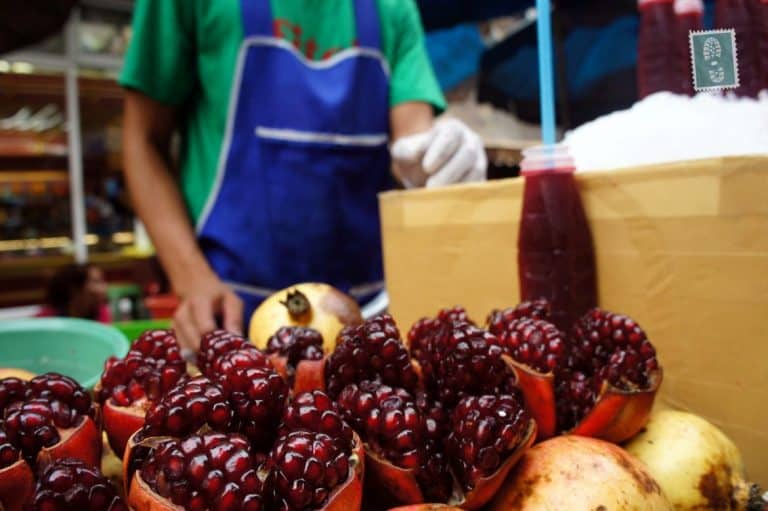 Fresh pomegranate juice in China Town