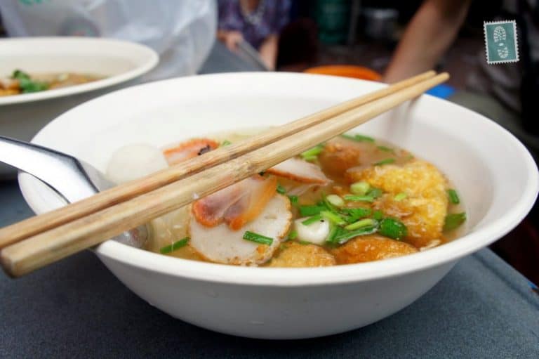 Thai soup with chopped meat balls