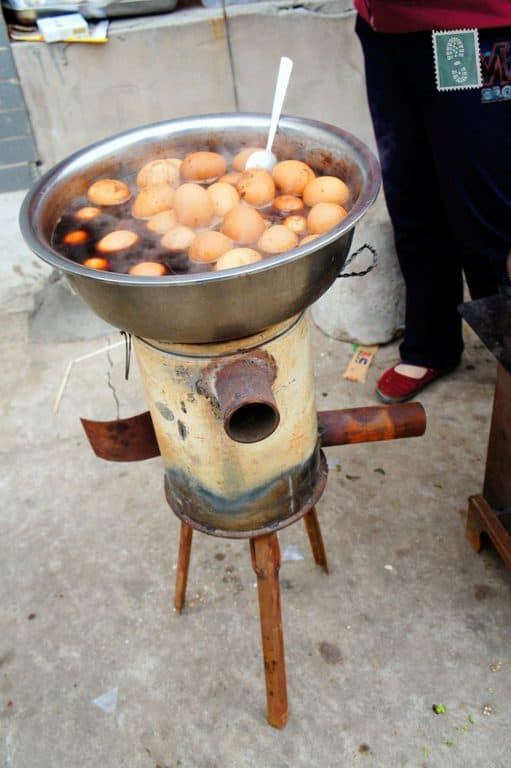Boiled eggs in the street, China