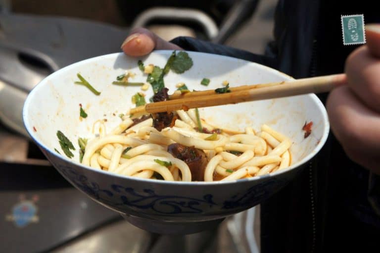 Morning noodle soup in China