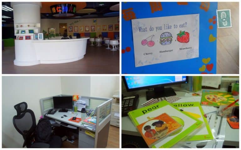 Bowen Kindergarten: the reception and my office desk