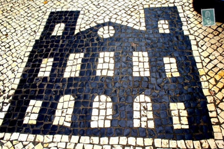 Portuguese style pavement in Macau - House