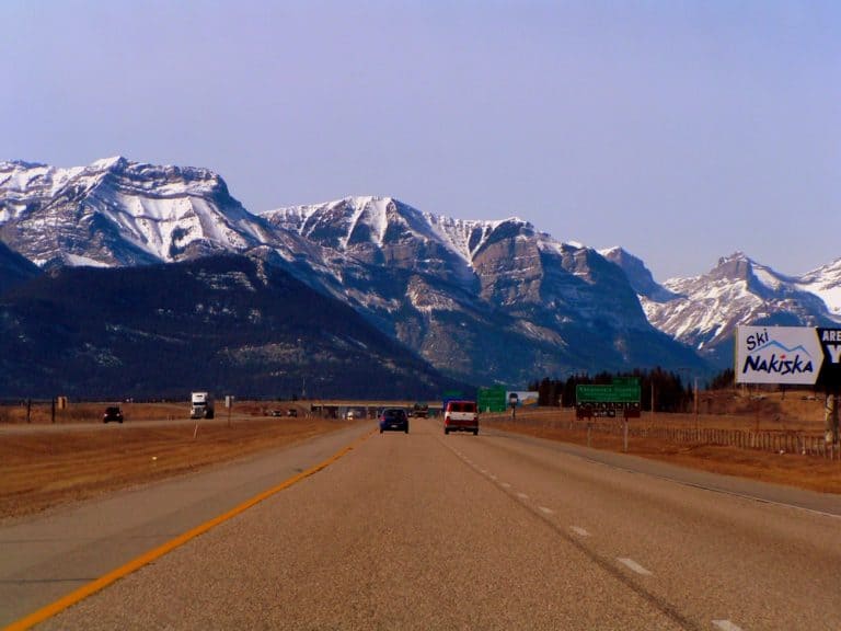 Trans-Canadian Highway - Rocky Mountains in Background