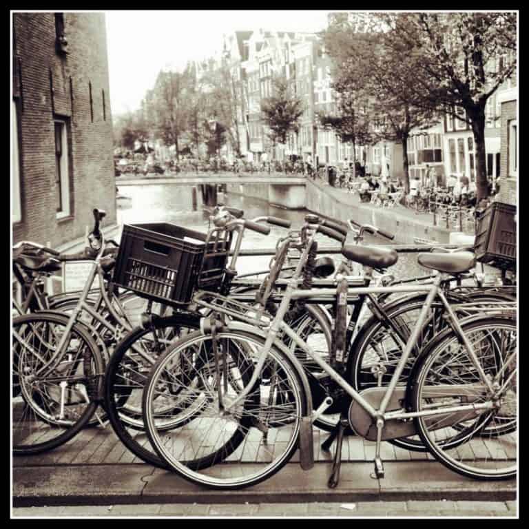 Black and white photo Amsterdam