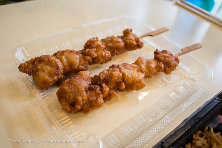 Delicious skewers of fried chicken fresh from the street!