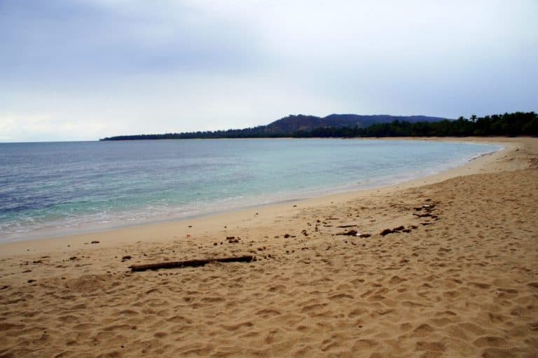 Empty and dirty beach in Pagudpud