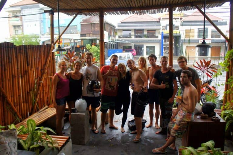 A group of travelers in Bali