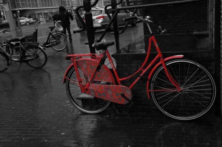 Red bike in Amsterdam