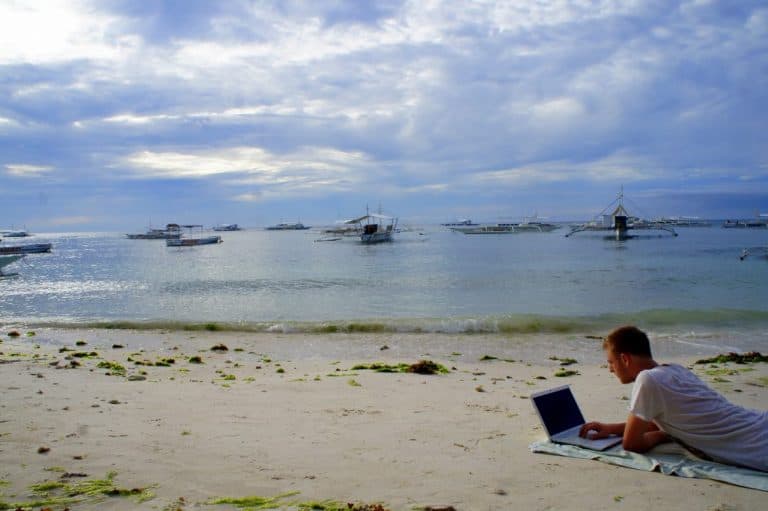 Blogging at Alona Beach, the Philippines
