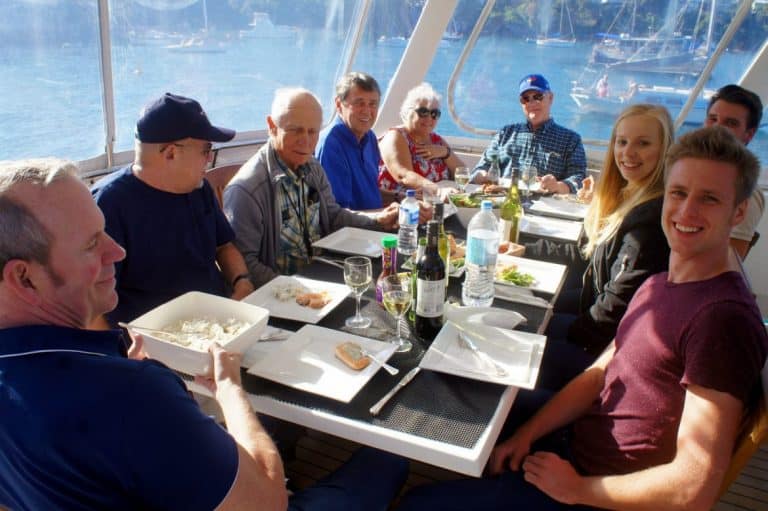 Enjoying the lunch at Sydney Sensational Cruise