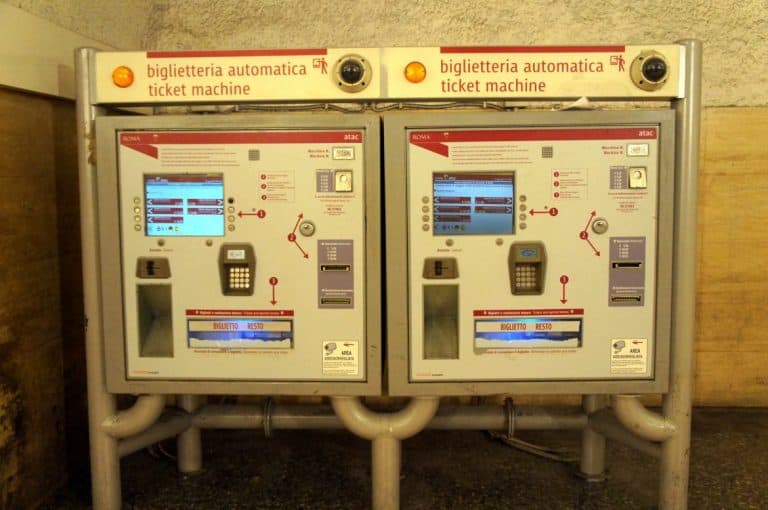 Metro ticket machine in Rome