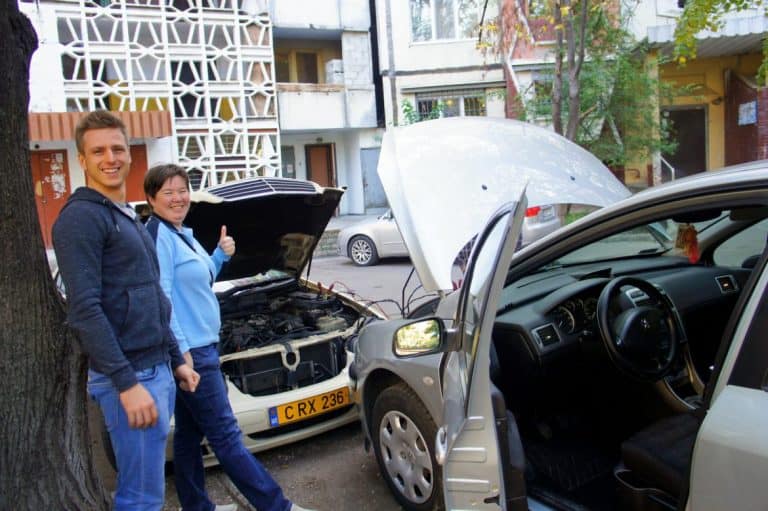 broken car in Chisinau