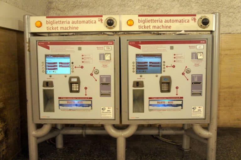 bilietų aparatas Romos metro