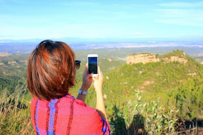 Lydia taking a picture in Monserrat