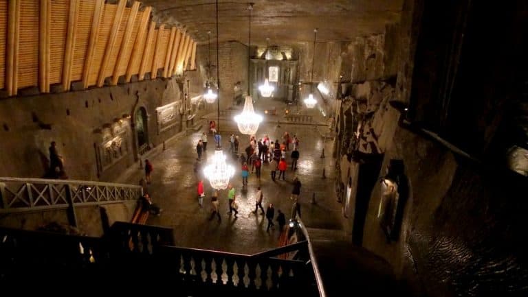 In the chapel of the salt mine – almost entirely carved out of salt