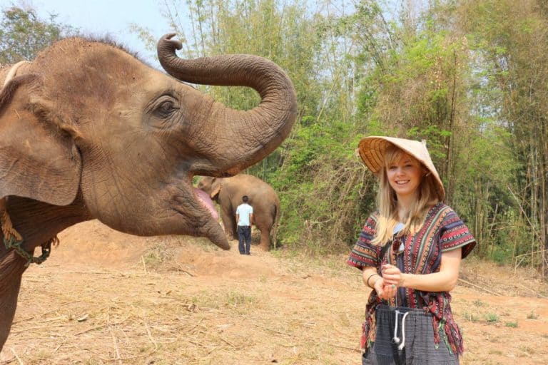 Agness and an elephant