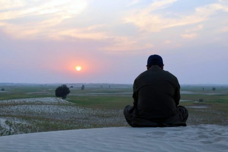 7 A peaceful sunset over the desert near Jhang