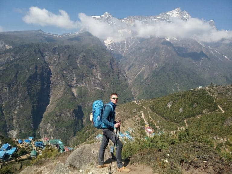 Namche Bazaar below