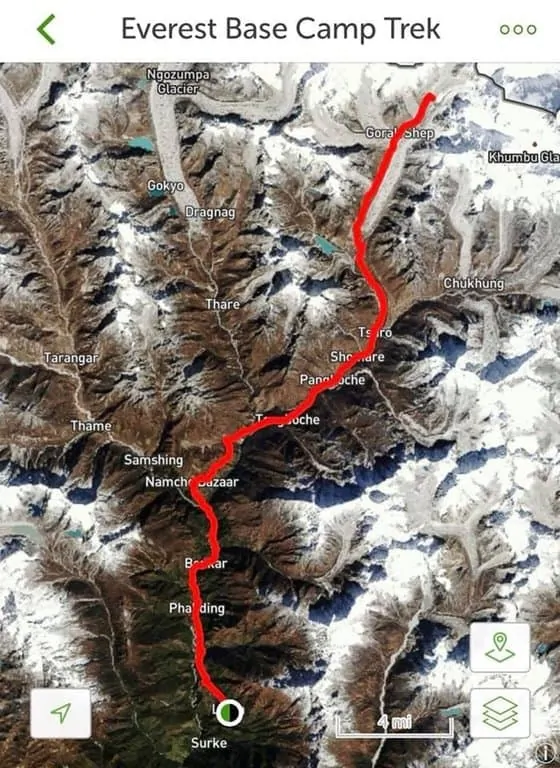 Everest Base Camp Trek Map