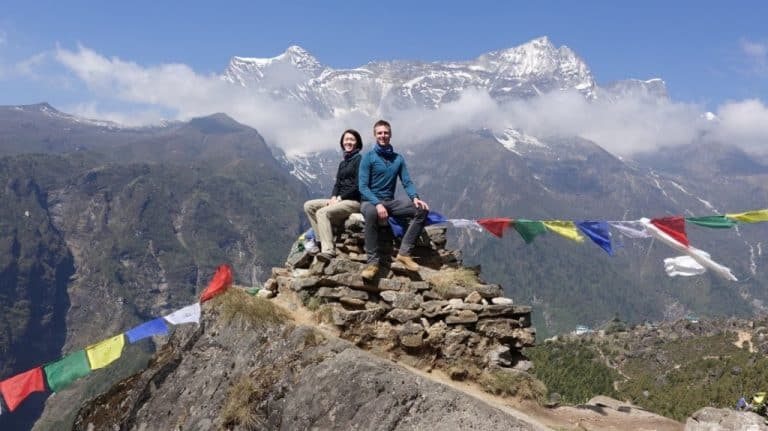 Cez and Lydia enjoying their Everest Base Camp trek