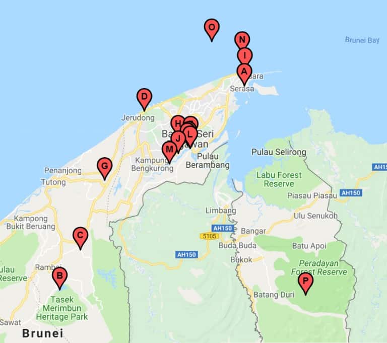 Brunei Itinerary Map