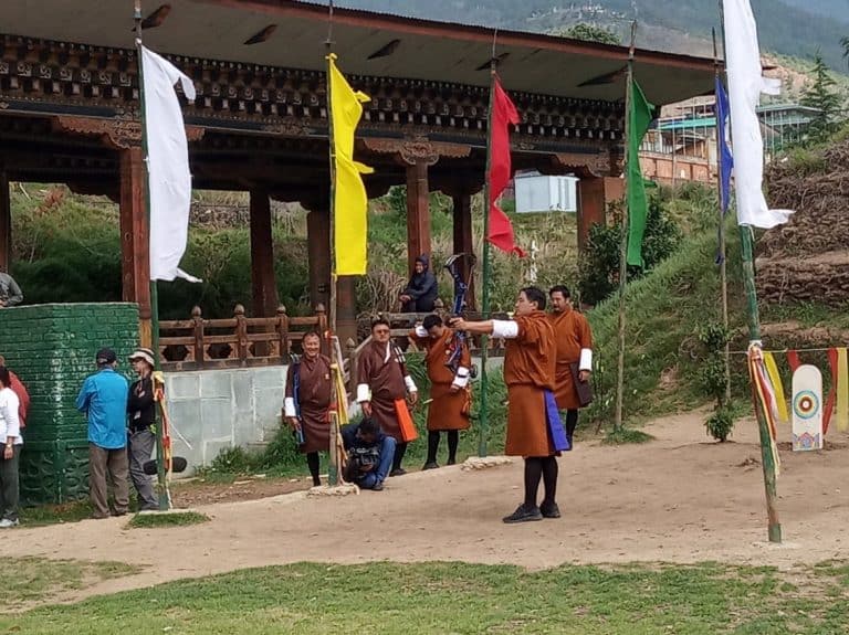 Bhutan's national sport is watched by spectators