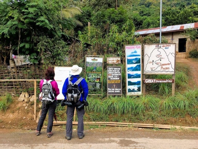 trailhead for viewpoint hike in Nong Khiaw