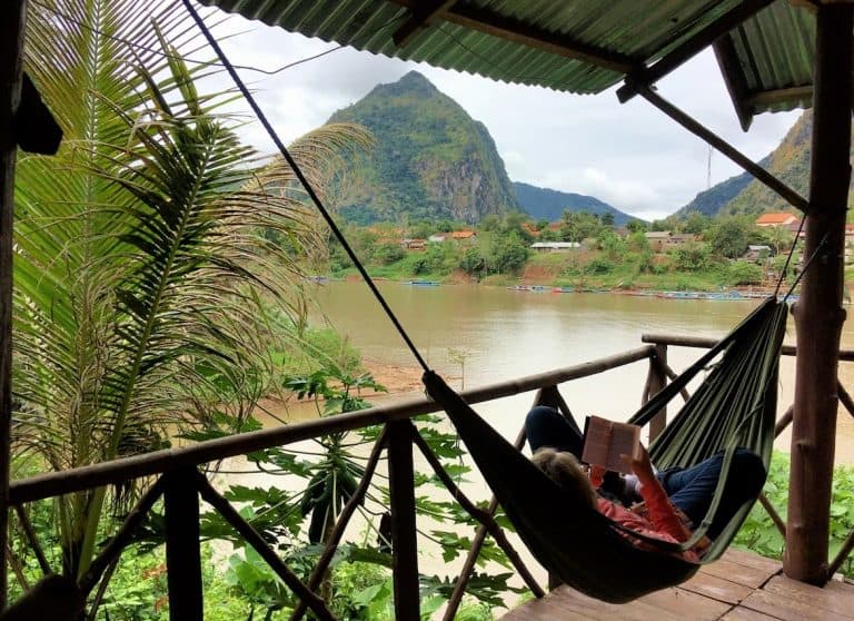 relaxing during a Nong Khiaw 3 day itinerary