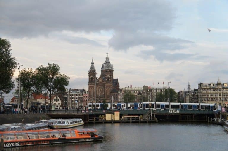 Amsterdam Boat And Tram