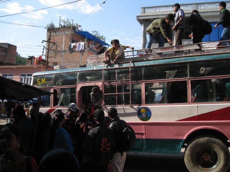 Kathmandu Arughat Manaslu Trek Local Bus