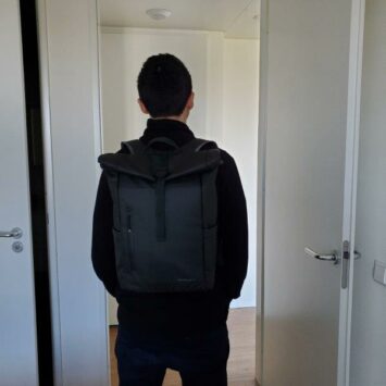 black small and light backpack