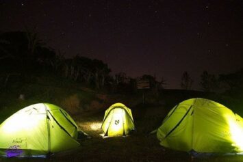 camping under the stars in the village at philippines