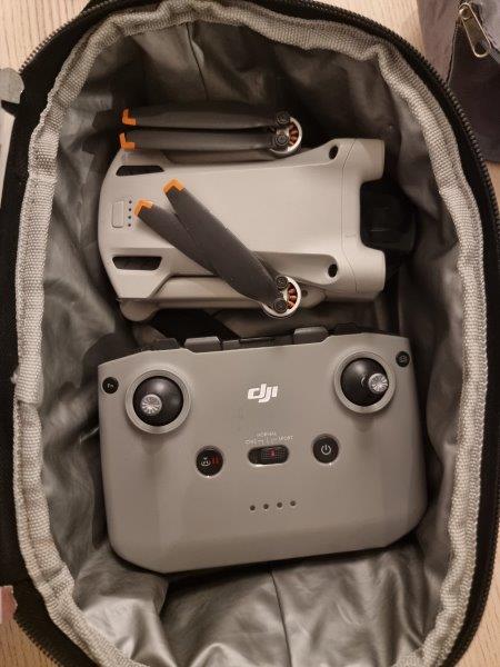 drone remote and controls in waterproof bag