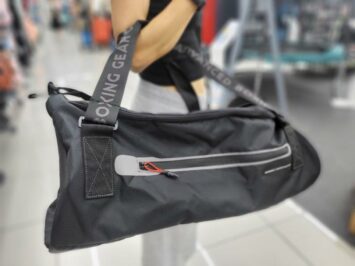 sling arm black duffel bag long