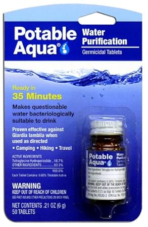 Potable Aqua Water Purification Tabs