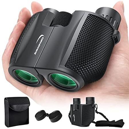 Aurosports 10x25 Folding Compact Binocular with Weak Light Night Vision