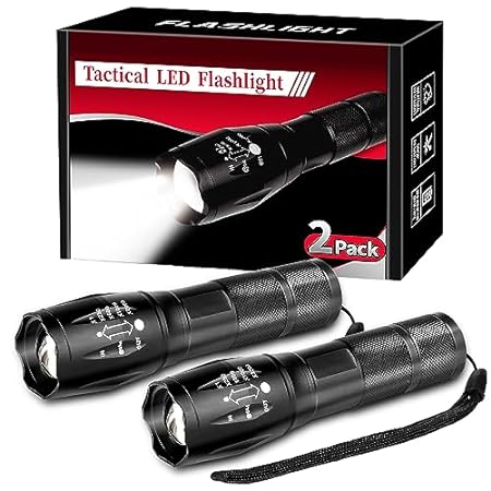ThuZW 2 Pack Tactical Flashlight Torch