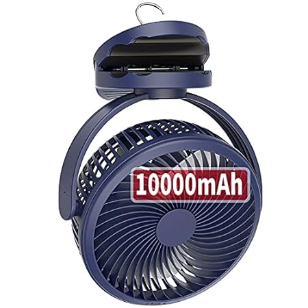 10000mAh Battery Operated Clip Fan with Hanging Hook
