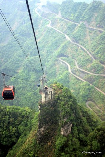 View from cable car in ZhangJiaJie